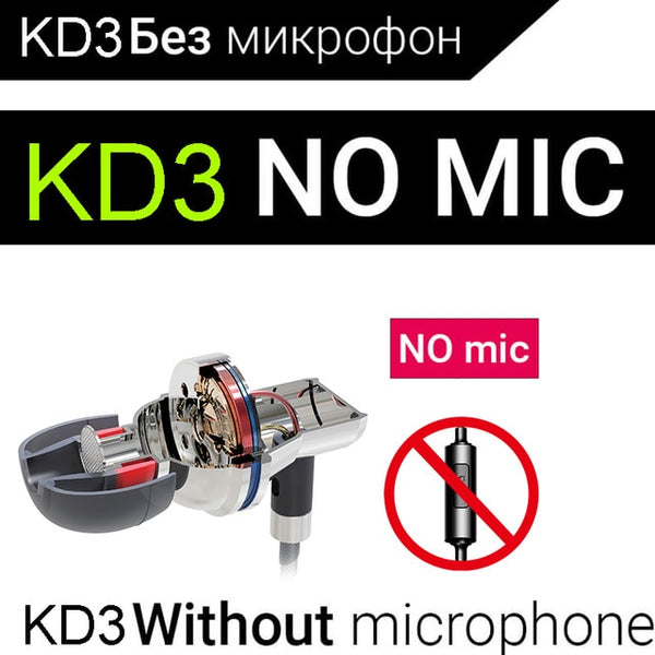 Original QKZ KD3 UFO In Ear Metal Earphones