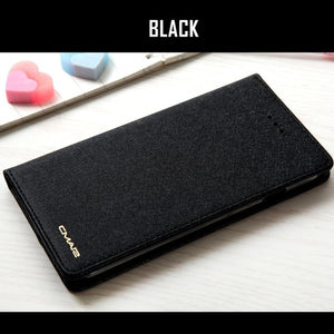 Silk Leather Wallet Flip Case For iPhone