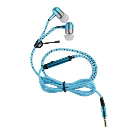 Hangrui zipper earphone 3.5mm inin-ear earphones with mic