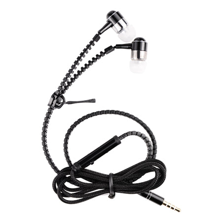 Hangrui zipper earphone 3.5mm inin-ear earphones with mic