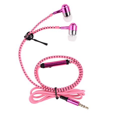 Hangrui zipper earphone 3.5mm inin-ear earphones with mic