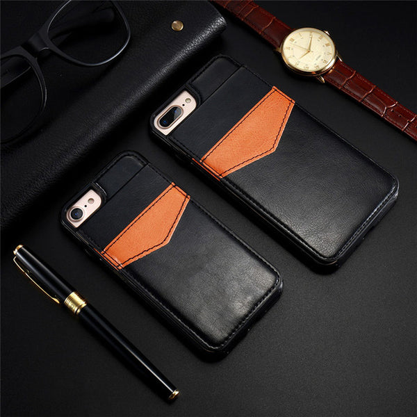 KISSCASE Vertical Flip Card Holder Leather Case For iPhone