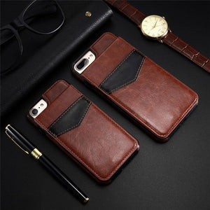 KISSCASE Vertical Flip Card Holder Leather Case For iPhone